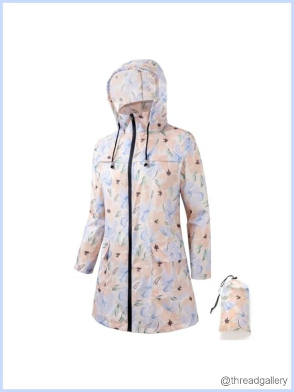 POWINSUN Women's Waterproof Lightweight Hooded Rain Jacket Outdoor Windbreaker